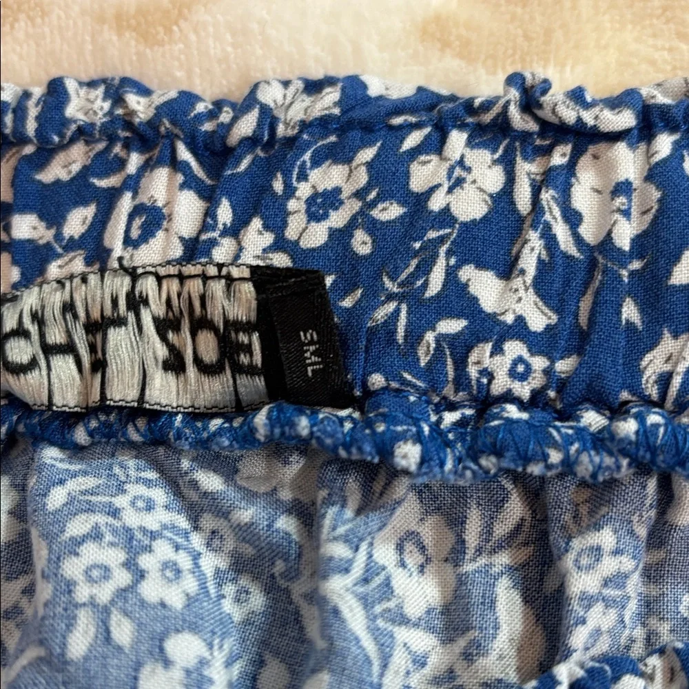 Rachel Zoe Blue and White Floral Tiered Mini Skirt - Picture 6 of 10